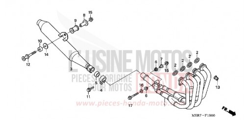 SILENCIEUX D'ECHAPPEMENT (CBF600S6/SA6/N6/NA6) CBF600S6 de 2006